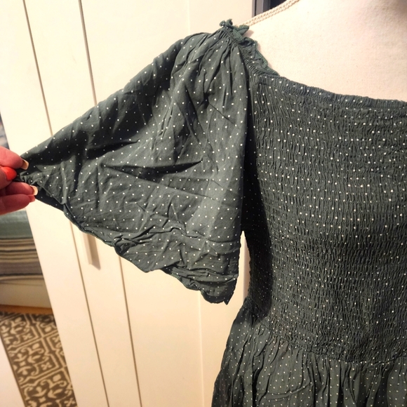 SHEIN Women's Smocked Square Neck Ruffle Bottom Top - Picture 5 of 10